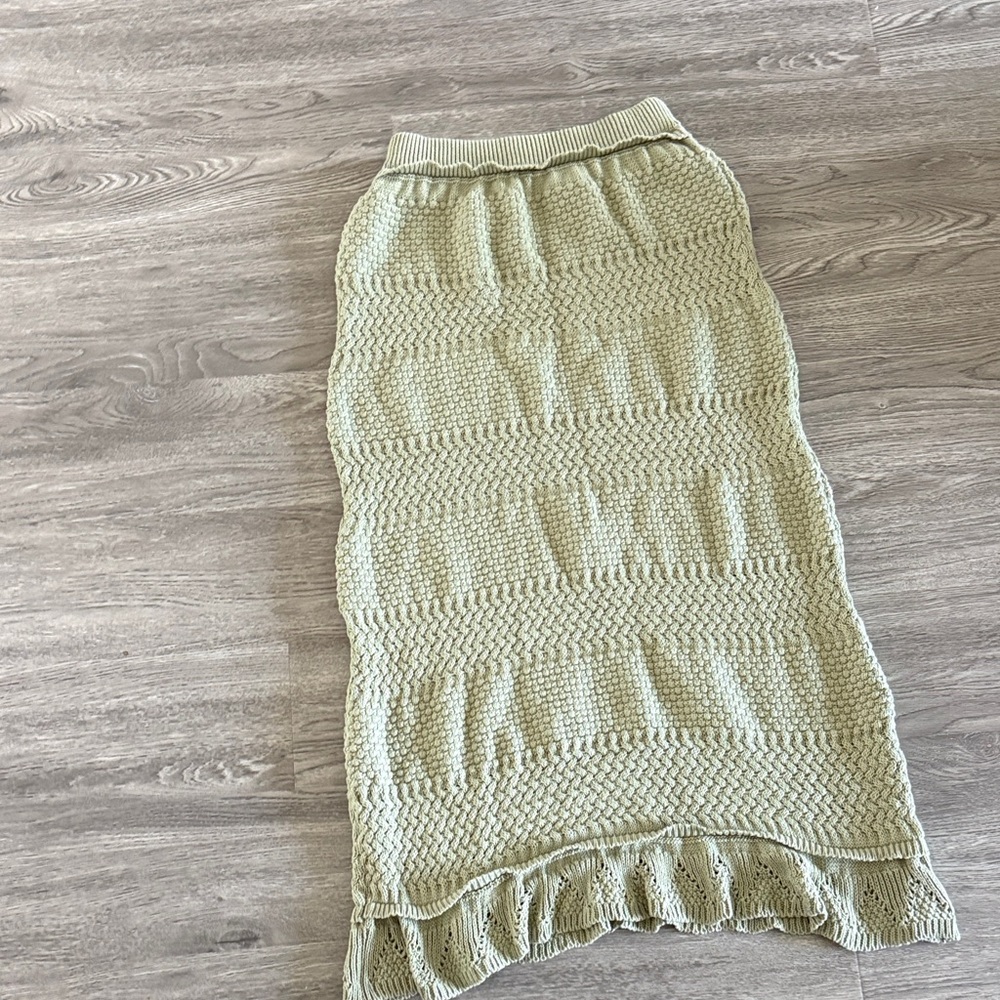 NWT Djerf Avenue Sorella Midi Skirt in Sage Green